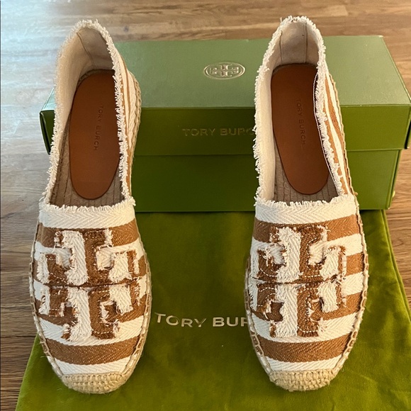 NWT Tory Burch Frayed Canvas Aline Denim Espadrille - Picture 3 of 7